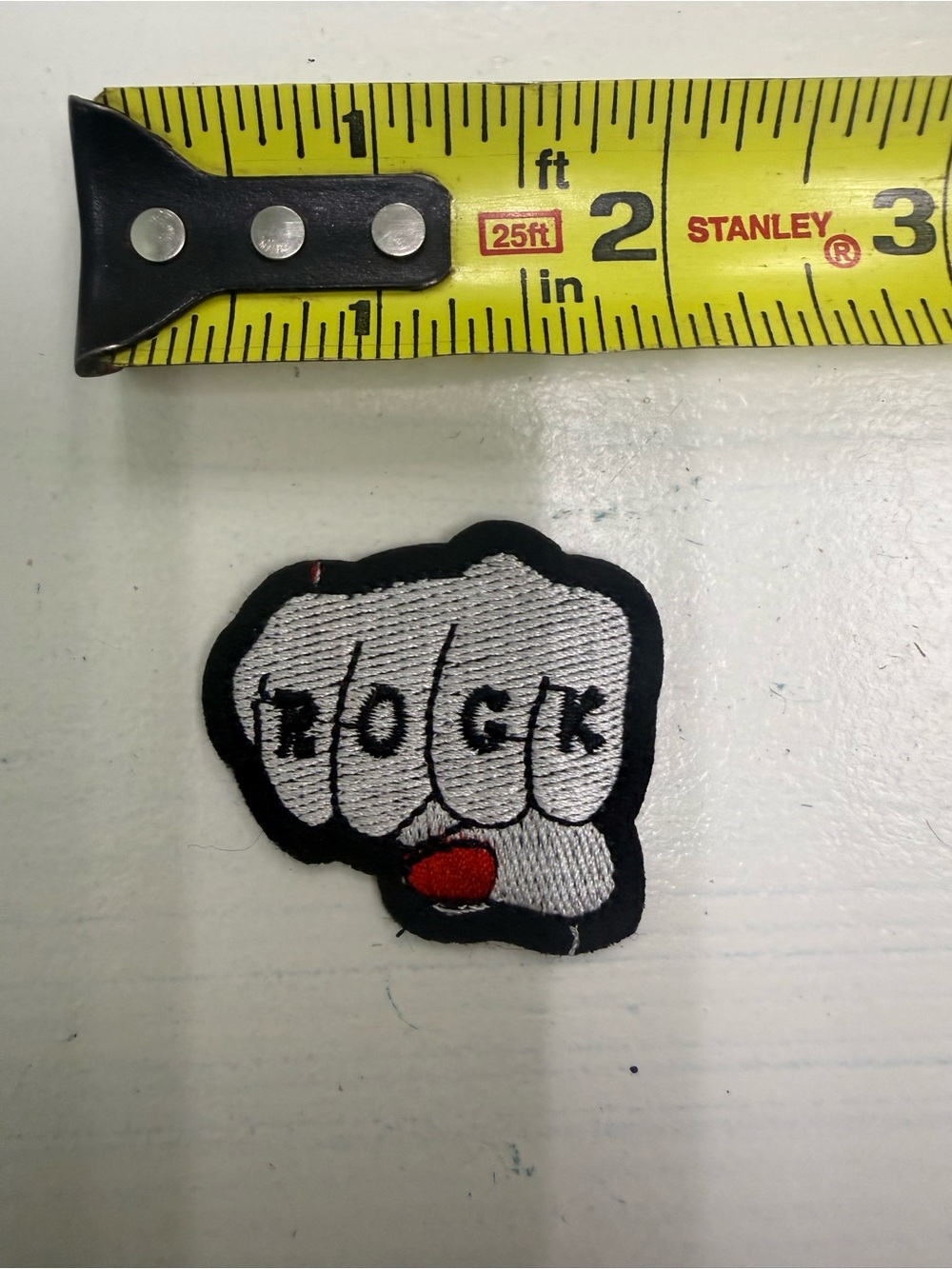 Kids No Ck Fist Embroidered Patch - White, Black & Red